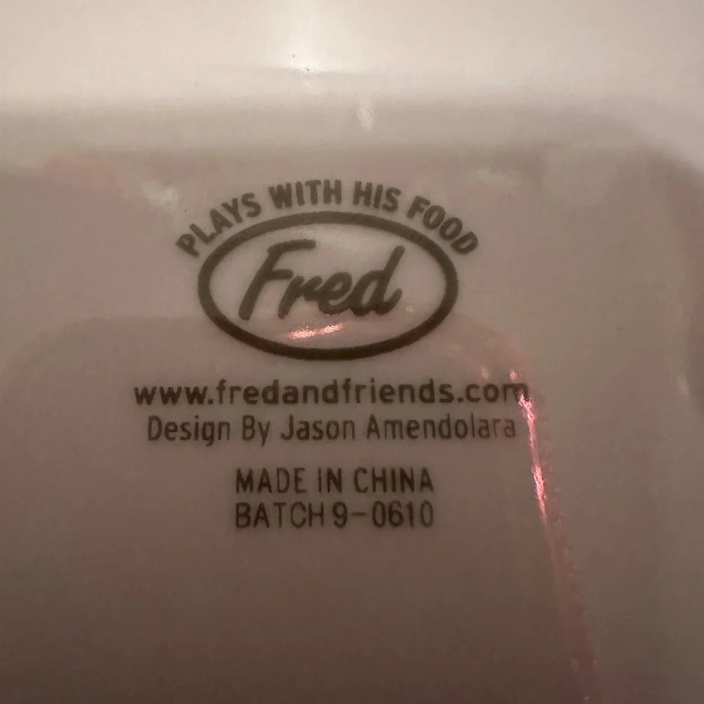 FRED Plays With His Food Plate FOOD FACE Ceramic Plate Funny Plate